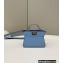 Fendi padded nappa leather Peekaboo ISeeU Micro Bag Blue 2022
