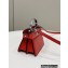 Fendi padded nappa leather Peekaboo ISeeU Micro Bag Red 2022