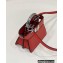 Fendi padded nappa leather Peekaboo ISeeU Micro Bag Red 2022