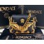 Fendi x Versace Fendace La Medusa Medium Handbag Gold Baroque print Black 2022