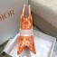 Dior Small Book Tote Bag in Toile de Jouy Transparent Canvas Fluorescent Orange 2022