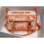 Dior Small Diorcamp Bag in Toile de Jouy Transparent Canvas Fluorescent Orange 2022