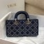 Dior Lady D-Joy Bag in Eyelet Blue Cannage Denim 2022