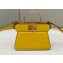 Fendi padded nappa leather Peekaboo ISeeU Micro Bag Yellow 2022