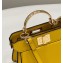 Fendi padded nappa leather Peekaboo ISeeU Micro Bag Yellow 2022