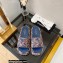 Chanel Chain Around Woven rope Mules Blue 2022