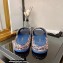 Chanel Chain Around Woven rope Mules Blue 2022