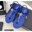 Chanel Crystal Star Thong Sandals Blue 2022