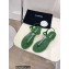 Chanel Crystal Star Thong Sandals Green 2022