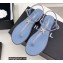 Chanel Crystal Star Thong Sandals Light Blue 2022