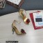 Dolce & Gabbana DG Logo Heel 10.5cm Black Red Roses Sandals Gold 2022