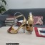 Dolce & Gabbana DG Logo Heel 10.5cm Black Red Roses Sandals Gold 2022