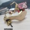 Dolce & Gabbana DG Logo Heel 10.5cm Black Red Roses Sandals Gold 2022