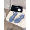 Chanel Crystal Star Thong Sandals Light Blue 2022