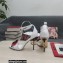 Dolce & Gabbana DG Logo Heel 10.5cm Black Red Roses Sandals White 2022