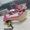 Dolce & Gabbana DG Logo Heel 10.5cm Black Red Roses Sandals Fuchsia 2022