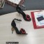 Dolce & Gabbana DG Logo Heel 10.5cm Black Red Roses Sandals Black 2022