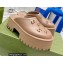 Gucci perforated GG rubber platform slip-on sandals Camel 2022