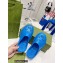 Gucci perforated GG rubber platform slip-on sandals Blue 2022