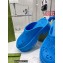 Gucci perforated GG rubber platform slip-on sandals Blue 2022