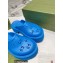 Gucci perforated GG rubber platform slip-on sandals Blue 2022