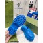 Gucci perforated GG rubber platform slip-on sandals Blue 2022