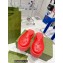 Gucci perforated GG rubber platform slip-on sandals Red 2022