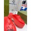 Gucci perforated GG rubber platform slip-on sandals Red 2022