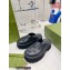 Gucci perforated GG rubber platform slip-on sandals Black 2022