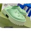 Gucci perforated GG rubber platform slip-on sandals Light Green 2022