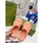 Gucci perforated GG rubber platform slip-on sandals Peach Pink 2022