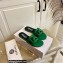Versace Greca Maze Calfskin Flat Sandals Green 2022