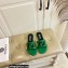 Versace Greca Maze Calfskin Flat Sandals Green 2022