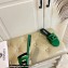 Versace Greca Maze Calfskin Flat Sandals Green 2022