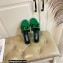Versace Greca Maze Calfskin Flat Sandals Green 2022