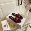 Versace Greca Maze Calfskin Flat Sandals Burgundy 2022