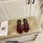 Versace Greca Maze Calfskin Flat Sandals Burgundy 2022