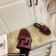 Versace Greca Maze Calfskin Flat Sandals Burgundy 2022