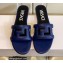 Versace Greca Maze Calfskin Flat Sandals Blue 2022