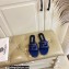 Versace Greca Maze Calfskin Flat Sandals Blue 2022