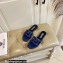 Versace Greca Maze Calfskin Flat Sandals Blue 2022