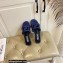 Versace Greca Maze Calfskin Flat Sandals Blue 2022