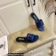 Versace Greca Maze Calfskin Flat Sandals Blue 2022