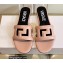 Versace Greca Maze Calfskin Flat Sandals Nude Pink 2022