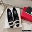Roger Vivier Heel 4.5cm Belle Vivier Pilgrim Buckle Pumps in Satin Black