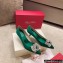 Roger Vivier Heel 4.5cm/8.5cm Flower Strass Buckle Pumps Satin Green