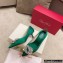 Roger Vivier Heel 4.5cm/8.5cm Flower Strass Buckle Pumps Satin Green