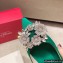 Roger Vivier Heel 4.5cm/8.5cm Flower Strass Buckle Pumps Satin Green