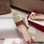 Roger Vivier Heel 2.5cm/4.5cm Belle Vivier Metal Buckle Mules in Patent Leather Beige
