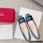 Roger Vivier Heel 4.5cm Stone Buckle Pumps in Suede Gray